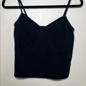 Aritzia Wilfred Black Bustier Cami with Spaghetti Straps